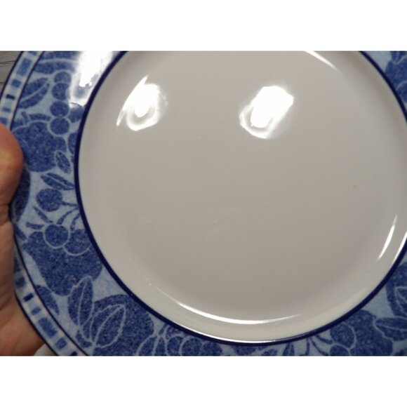 Tognana Italy Blue Plaid Fruit Porcelain Dinner Plate - Picture 3 of 6